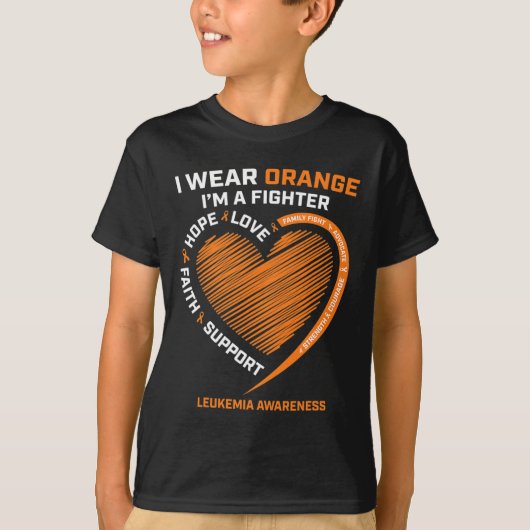 Vrouwen Mannen Kinder vechter Gift I Draag Oranje T-shirt (Voorkant)