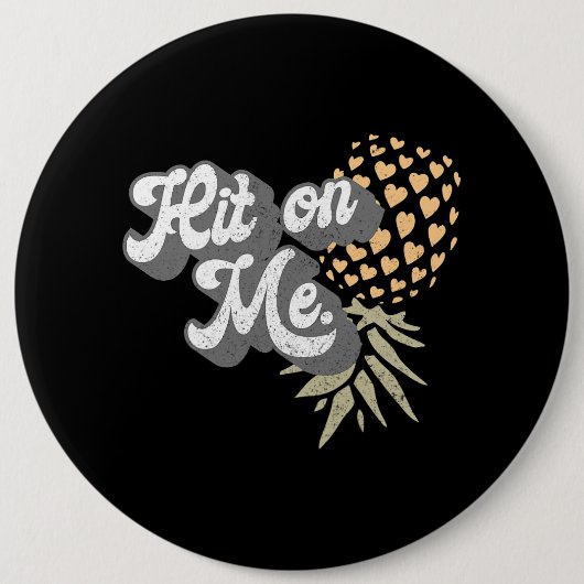 Vrouwen Mannen Ondersteboven Ananas Subtiele Swing Ronde Button 6,0 Cm (Voorkant)