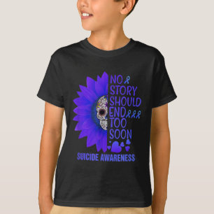 Vrouwen Mannen Suiker Schedel Zelfmoordpreventie T-shirt