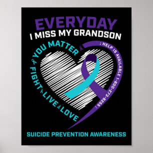 Vrouwen Mannen U Probleempreventie Grandson Suicid Poster