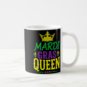 Vrouwen Mardi Gras Koningin Carnaval Narren Kralen Koffiemok