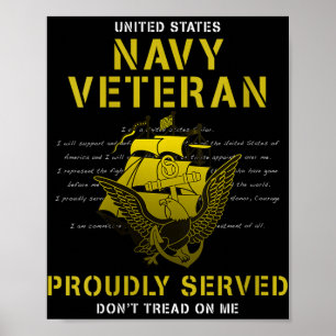Vrouwen Marine Veteraan Trots Served V-hals Poster