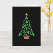 Vrouwen Martial Arts - Meisjes Karate Kerstboom Kaart (Gele Bloem)