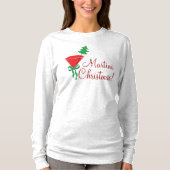 Vrouwen Martini Kerst Shirt (Voorkant)