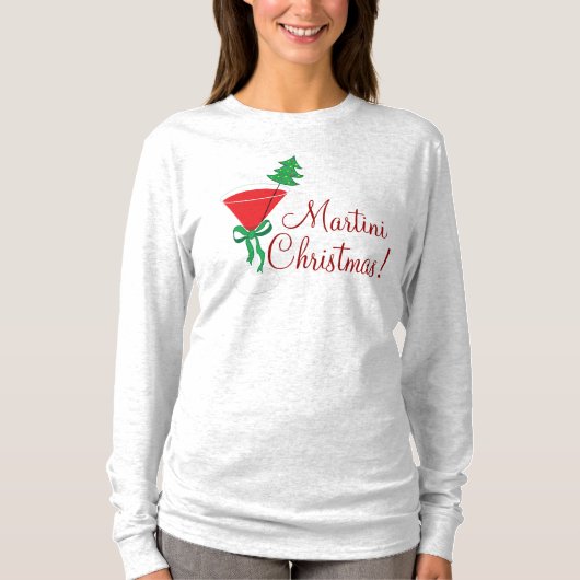 Vrouwen Martini Kerst Shirt (Voorkant)