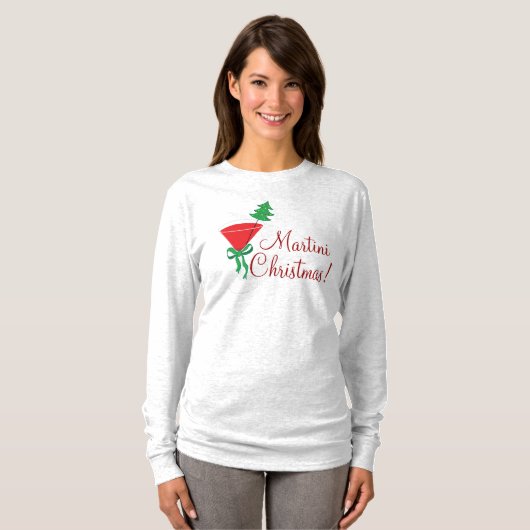 Vrouwen Martini Kerst Shirt (Voorkant volledig)
