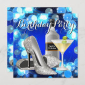 Vrouwen Martini Verjaardagsfeest Kaart (Voorkant / Achterkant)