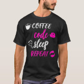 Vrouwen Medische Coder Koffiecode Herhalen T-shirt (Voorkant)
