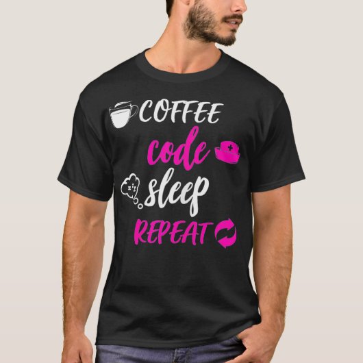 Vrouwen Medische Coder Koffiecode Herhalen T-shirt (Voorkant)