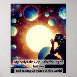 Vrouwen mediteren op lichaamspositiviteit poster