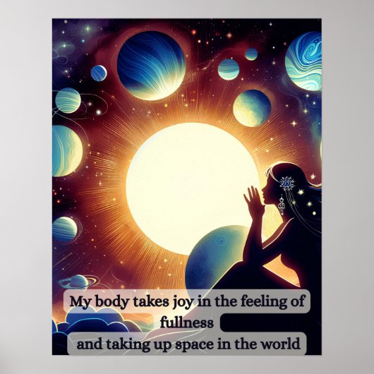 Vrouwen mediteren op lichaamspositiviteit poster (Voorkant)