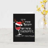 Vrouwen meest wijnrijke tijd van het jaar Kerstmis Kaart (Gele Bloem)