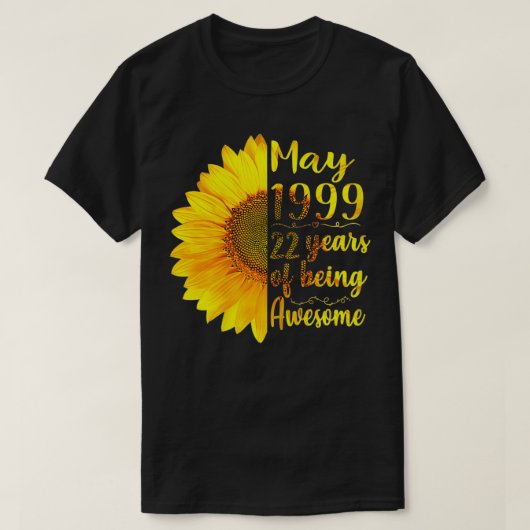 Vrouwen mei 1999 22 jaar Geweldige 22e herfst T-shirt (Design voorkant)