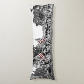 Vrouwen Meisjes 1910 Amerikaans Antiek met vlaggen Lichaamskussen (Voorkant Verticaal)