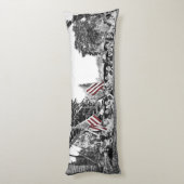 Vrouwen Meisjes 1910 Amerikaans Antiek met vlaggen Lichaamskussen (Achterkant (Verticaal))