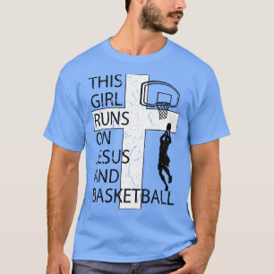Vrouwen Meisjes Basketbal Christelijk Jesus en Bas T-shirt