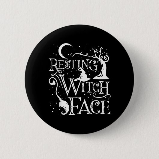 Vrouwen Meisjes Grappig Halloween Rustende Hekseng Ronde Button 5,7 Cm (Voorkant)