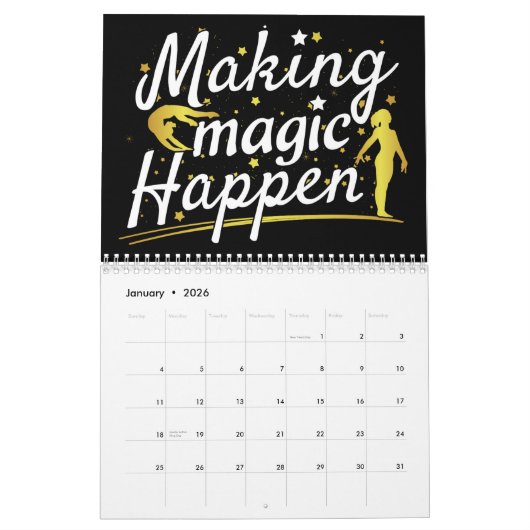 Vrouwen Meisjes Gymnastiek Motivatie Gymnast 2024 Kalender (Jan 2026)