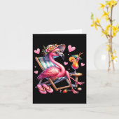 Vrouwen Meisjes Roze Flamingo Strand Palm Tree Sch Kaart (Gele Bloem)