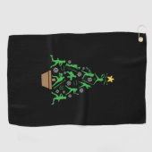 Vrouwen Meisjes Softbal Kerstboom Golfhanddoek (Horizontaal)