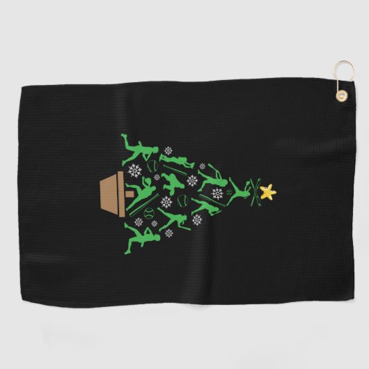 Vrouwen Meisjes Softbal Kerstboom Golfhanddoek (Horizontaal)