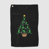 Vrouwen Meisjes Softbal Kerstboom Golfhanddoek (Voorkant)