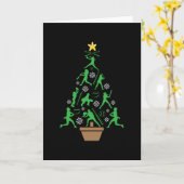 Vrouwen Meisjes Softbal Kerstboom Kaart (Gele Bloem)