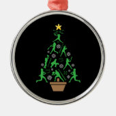 Vrouwen Meisjes Softbal Kerstboom Metalen Ornament (Voorkant)