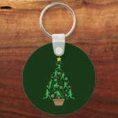 Vrouwen Meisjes Softbal Kerstboom Sleutelhanger (Voorkant)