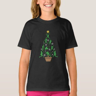 Vrouwen Meisjes Softbal Kerstboom T-shirt