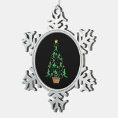 Vrouwen Meisjes Softbal Kerstboom Tin Sneeuwvlok Ornament (Rechts)