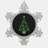 Vrouwen Meisjes Softbal Kerstboom Tin Sneeuwvlok Ornament (Voorkant)