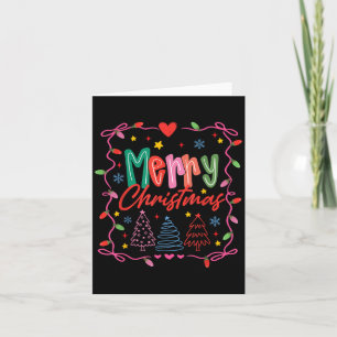 Vrouwen Merry Christmas Preppy Coquette Bow Xmas T Kaart