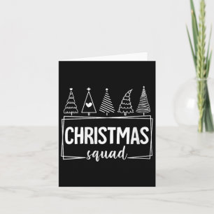 Vrouwen Merry Christmas Squad Tree Kerstman Famili Kaart
