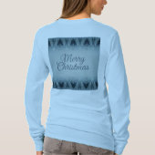 Vrouwen Merry Christmas Trees Lichtblauw T-shirt (Achterkant)