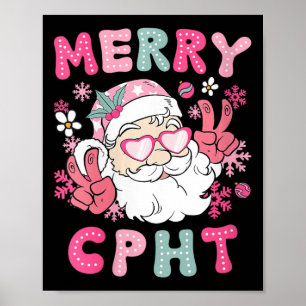 Vrouwen Merry CPHT Kerst Gecertificeerde Apotheek  Poster
