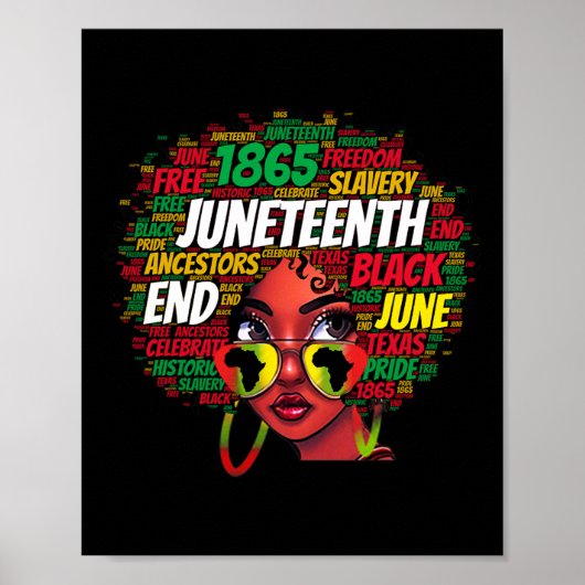 Vrouwen Messy Bun Juneteenth Vieren onafhankelijkh Poster (Voorkant)