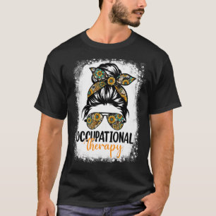 Vrouwen Messy Bun Occupational Therapy van de maan T-shirt