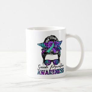 Vrouwen Messy Bun Suicide Prevention Awareness Suï Koffiemok