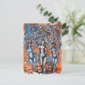 Vrouwen met Antler Wings Briefkaart (Staand voorkant)