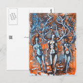 Vrouwen met Antler Wings Briefkaart (Voorkant / Achterkant)