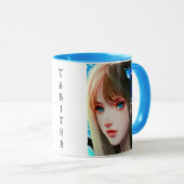 Vrouwen met Blauwe Vlinders Gepersonaliseerd Mok (Voorkant rechts)