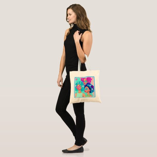 Vrouwen met bloemen Canvas tas (Voorkant (model))