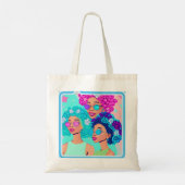 Vrouwen met bloemen Canvas tas (Achterkant)