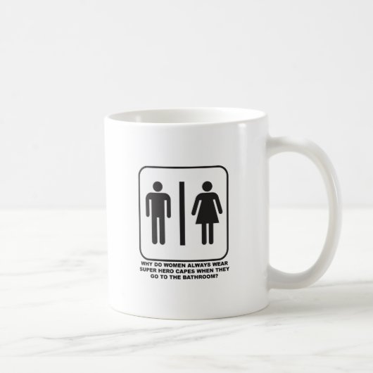 Vrouwen met capes in de badkamer Grappige mok (Rechts)
