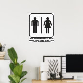 Vrouwen met capes in de badkamer Grappige Poster (Thuiskantoor)