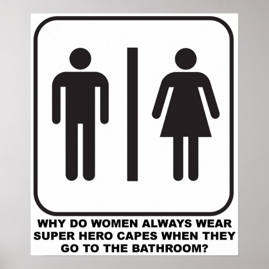 Vrouwen met capes in de badkamer Grappige Poster (Voorkant)