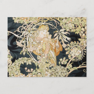 Vrouwen met Daisies Art Nouveau Briefkaart