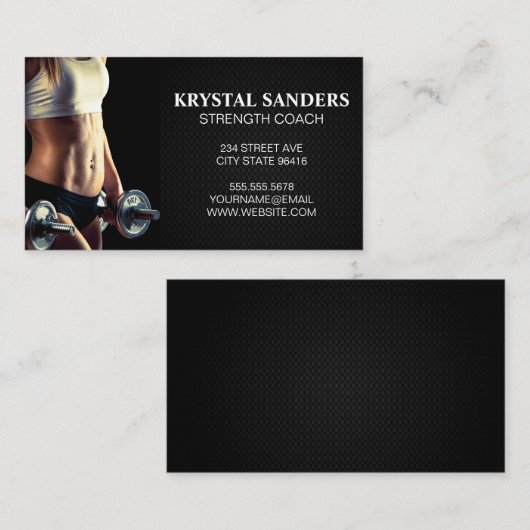 Vrouwen met dumbbells visitekaartje (Voorkant / Achterkant)