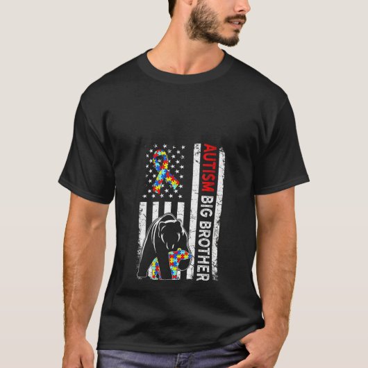 Vrouwen met een Amerikaanse vlag autisme Big Broth T-shirt (Voorkant)